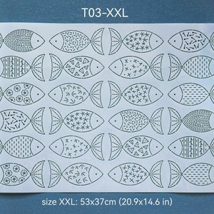 Reusable Sashiko Stencil | Embroidery Quilting Patterns Template - Collection T03 (Glossy Finish)