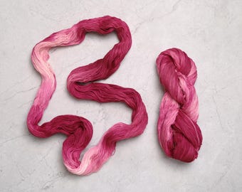 Extra-Thick Variegated Pink Sashiko Thread: Hand-Dyed Plant Based Cotton Embroidery Floss