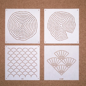 Plantilla reutilizable para sashiko/patrones de bordado y acolchado - Talla S (S17-20) Acabado mate