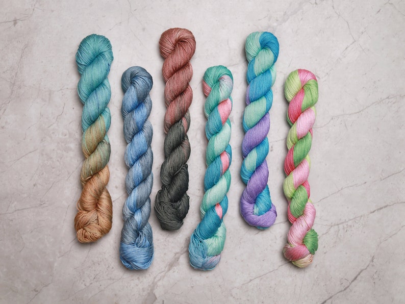 Brokig Sashiko-tråd - Standardtjocklek långstapel bomulls handfärgad broderitråd (SS&LS) bild 1