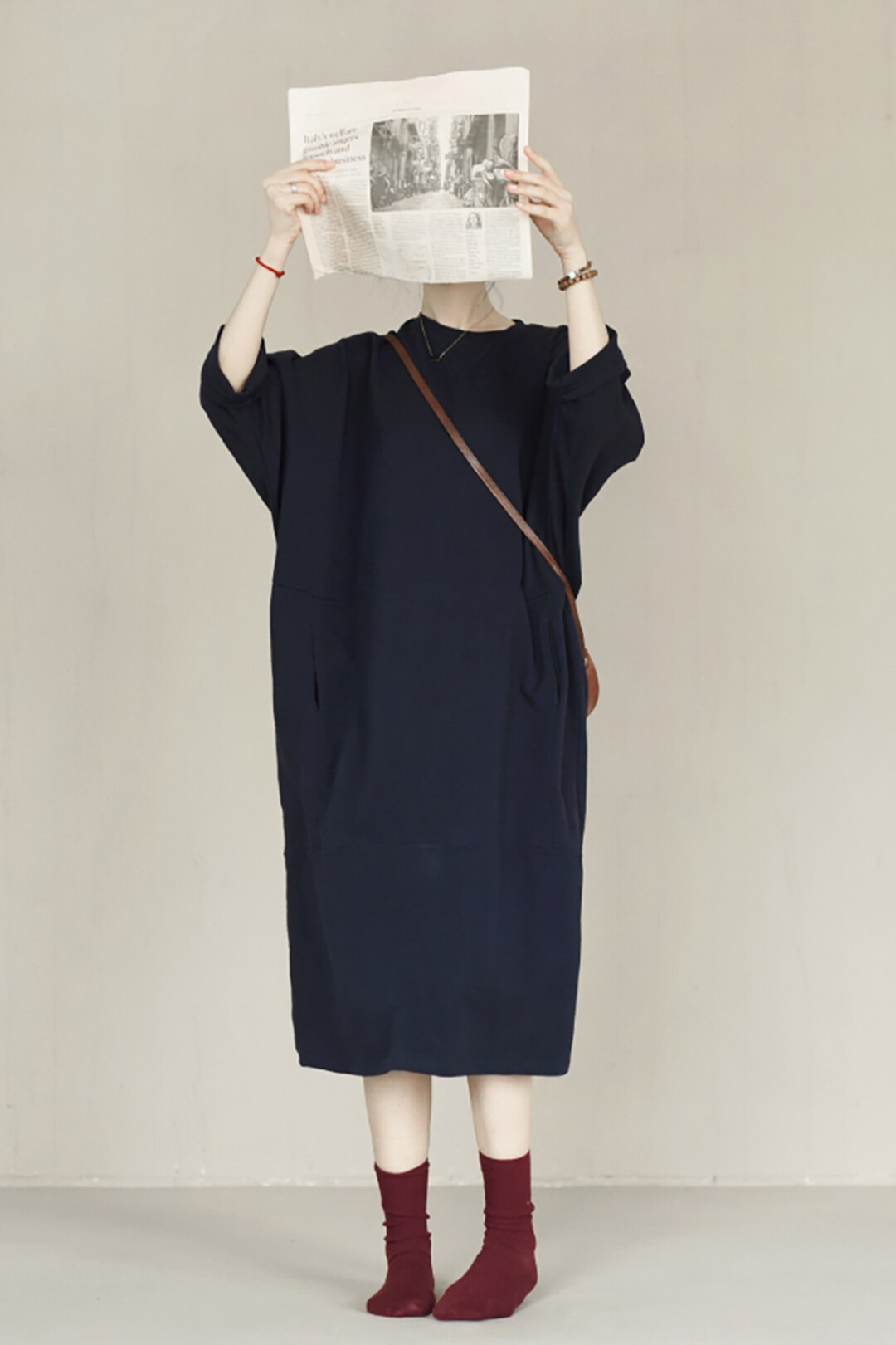 French Terry Boxy Sweatshirt Dress Available in Navy Blue and Grey Etsy UK