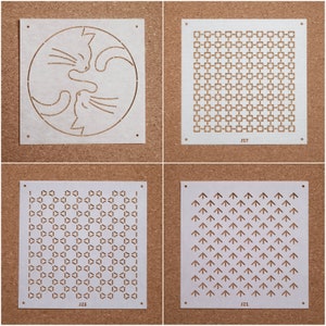 Reusable Sashiko Stencil | Embroidery Quilting Patterns Template - Size S (S05-08) Matt Finish