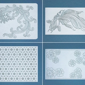 Reusable Sashiko Stencil | Japanese Embroidery Quilting Patterns Template - Size XL (XL17-20)