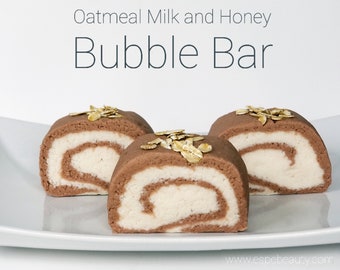 Oatmeal Milk and Honey Bubble Bar / Solid Bubble Bar / Bubble Bath / Unique Gift / Bath Gift / Cocoa Butter Moisturizing Natural Bubbles