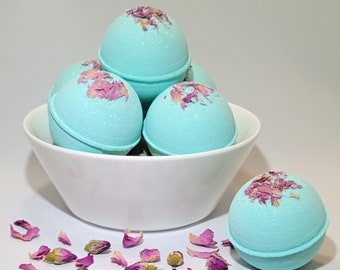Bliss Bath Bomb / Handmade Fizzy Bomb / Moisturize Dry Skin / Gift With Cocoa Butter / Aromatherapy Spa Bath Bomb / Natural Bath Bomb