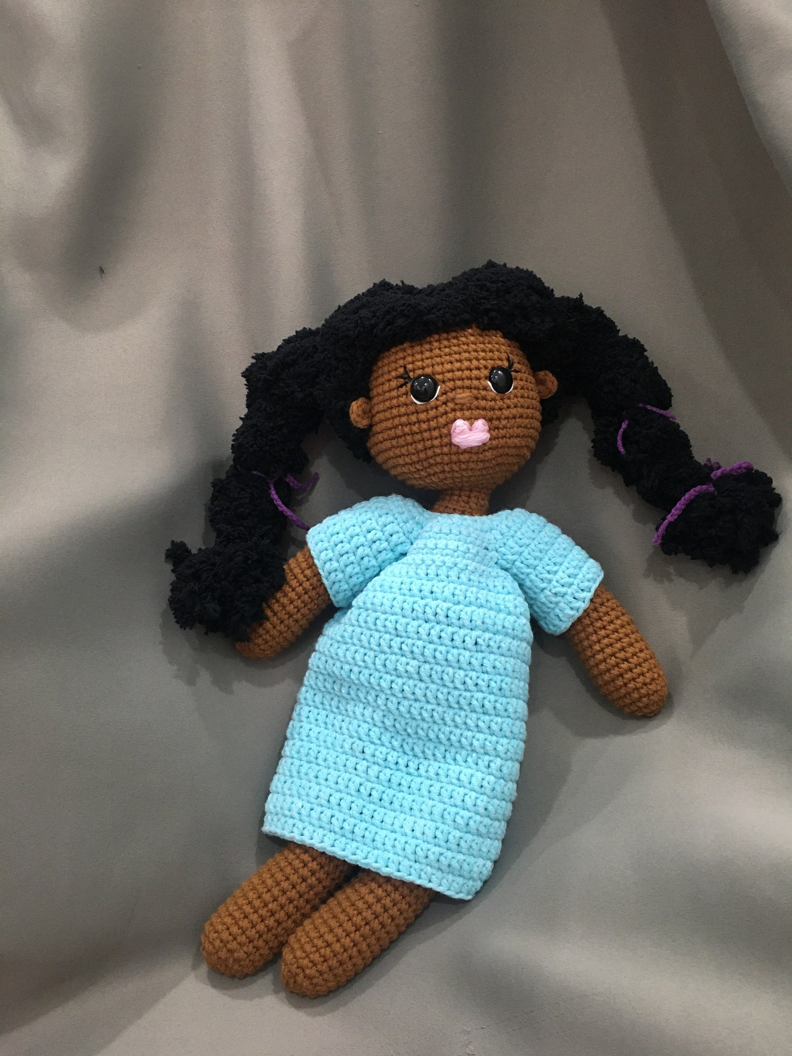 Hospital patient crochet black doll limited edition Etsy