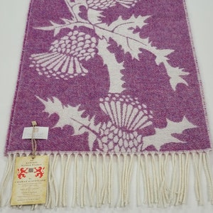 Écharpe/chemin de table jacquard chardon tissé Calzeat Made in Scotland