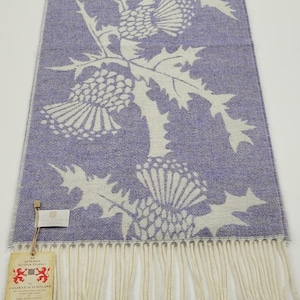 Écharpe/chemin de table jacquard chardon tissé Calzeat Made in Scotland