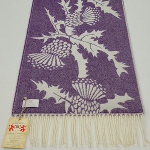 Écharpe/chemin de table jacquard chardon tissé Calzeat Made in Scotland