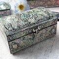 Korea Mother of Pearl Crane Jewelry Box Inlay Wooden pirate chest Trinket Box product logo