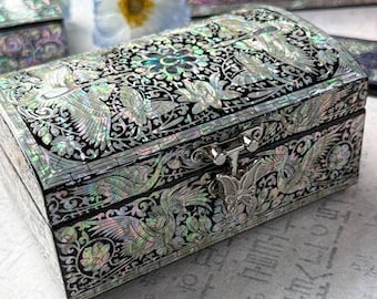 Korea Perlmutt Kran Schmuckschatulle Inlay Holz Piratentruhe Schmuckschatulle