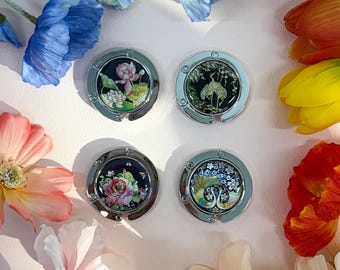 Mother of Pearl Portable Purse Hook Folderble Bag Hanger Korea Gifts