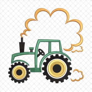 Borduurontwerp landbouwtractor, machineborduurbestand trekker, ontwerpcollectie trekker liefde, auto machine borduurbestand