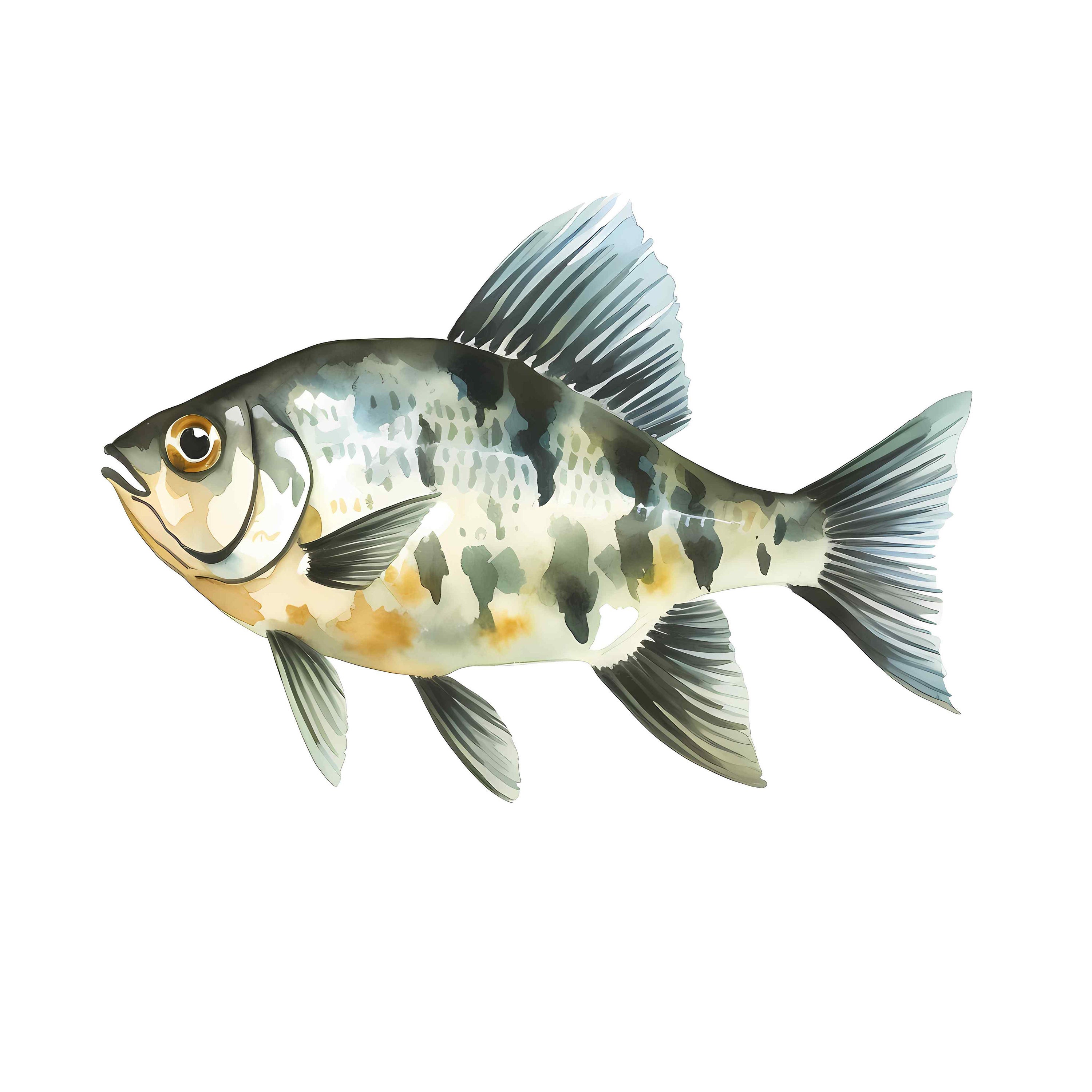 Graceful Archerfish Clip Art Watercolor Fish Illustration Etsy