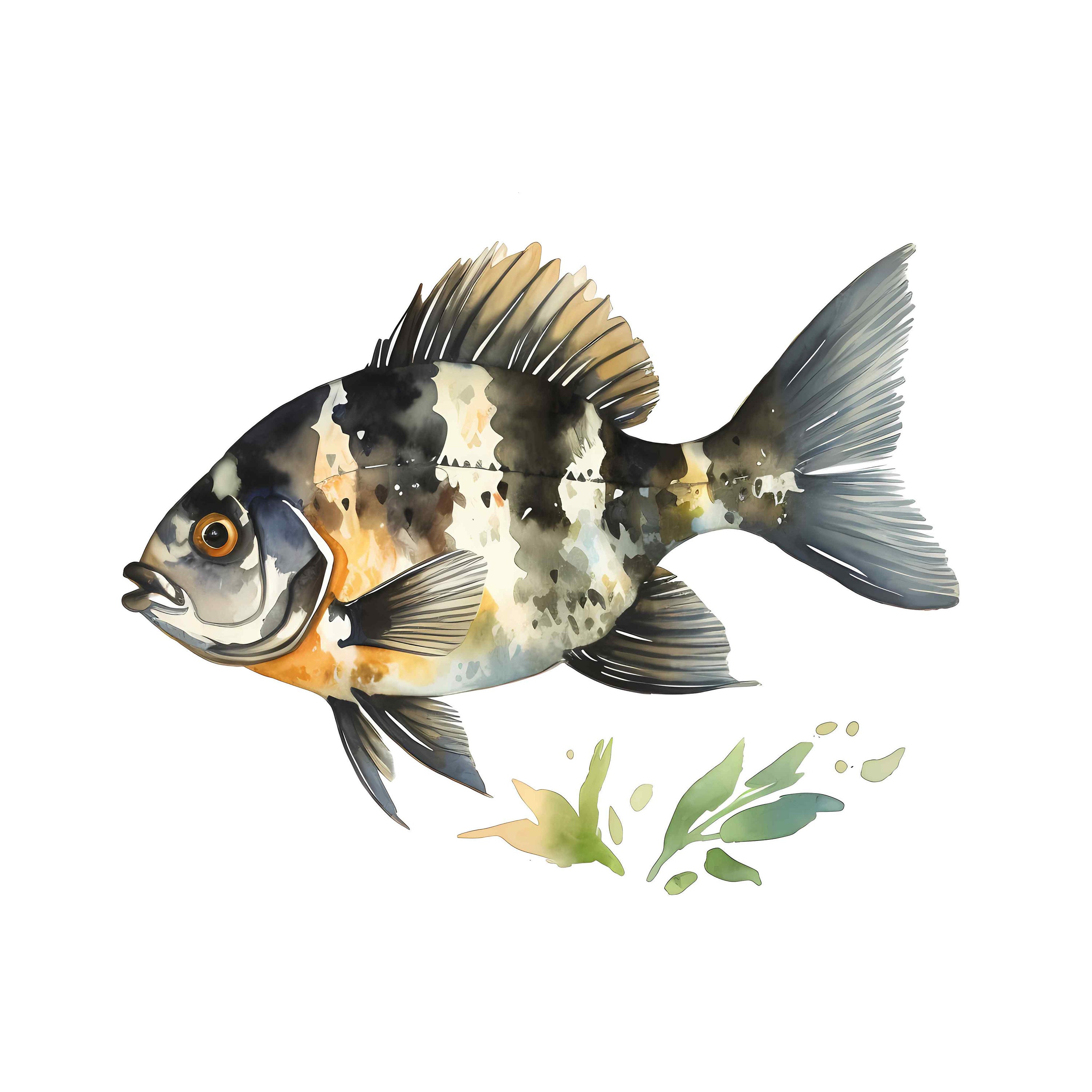 Graceful Archerfish Clip Art Watercolor Fish Illustration Etsy