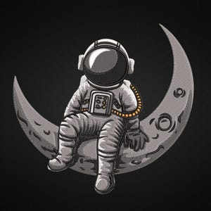 Diseño de bordado a máquina de astronauta, archivos de bordado de la luna de la NASA espacial, bordado a máquina de digitalización de astronauta, diseño de bordado de astronauta