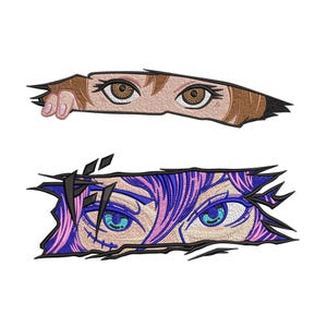 Anime Embroidery design, anime eyes machine embroidery design files, Anime Eye Embroidery Design, Anime Digitizing Embroidery Design