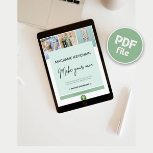 Macrame Keychain Pattern, DIY Tutorial (PDF Download) image 2
