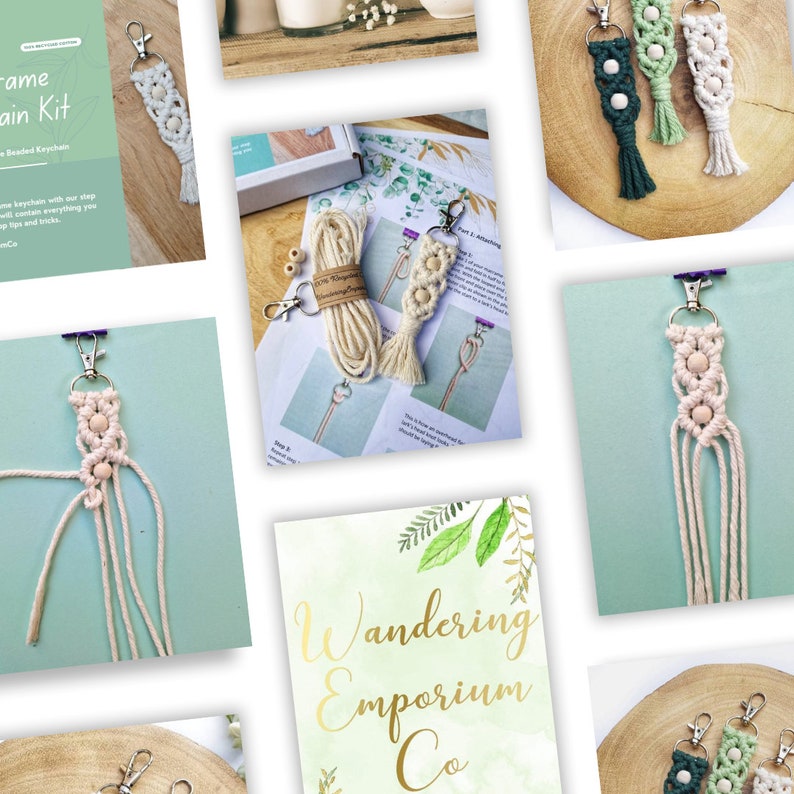 Macrame Keychain Pattern, DIY Tutorial (PDF Download) image 4