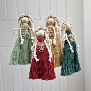 Macrame Christmas Angel, Christmas Tree Fairy decoration, Eco-friendly Christmas decorations