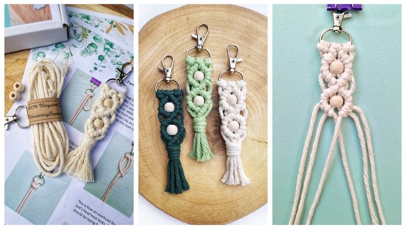 Macrame Keychain Pattern, DIY Tutorial (PDF Download) image 6