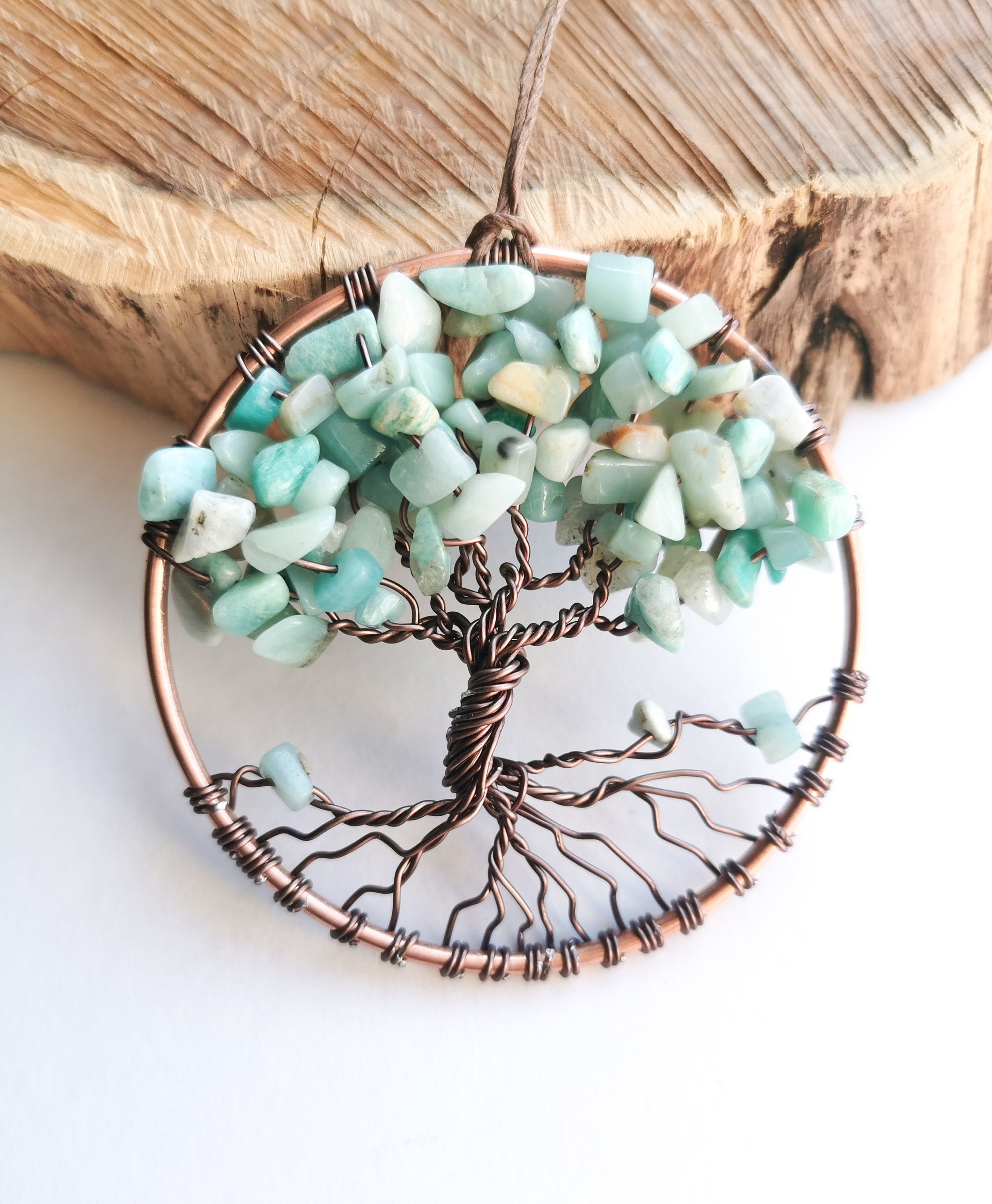Small Tree of life Suncatcher crystal home decor amazonite Etsy
