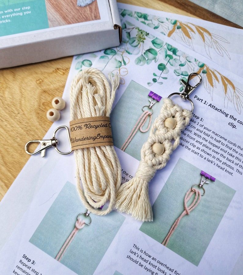 Macrame Keychain Pattern, DIY Tutorial (PDF Download) image 5