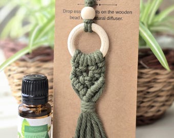 Macrame Car Diffuser | Essential Oil Car Air Freshener | Rear View Mirror Charm
