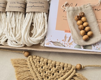 Macrame Bunting Kit, DIY Wedding Decor Beginner Home Craft Activity