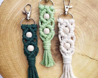 Macrame Beaded Keychain - Bag Charm Gift For Guest - Wedding Favors
