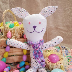 Handmade Bunny Rabbit Fabric Doll.  Click for more details!