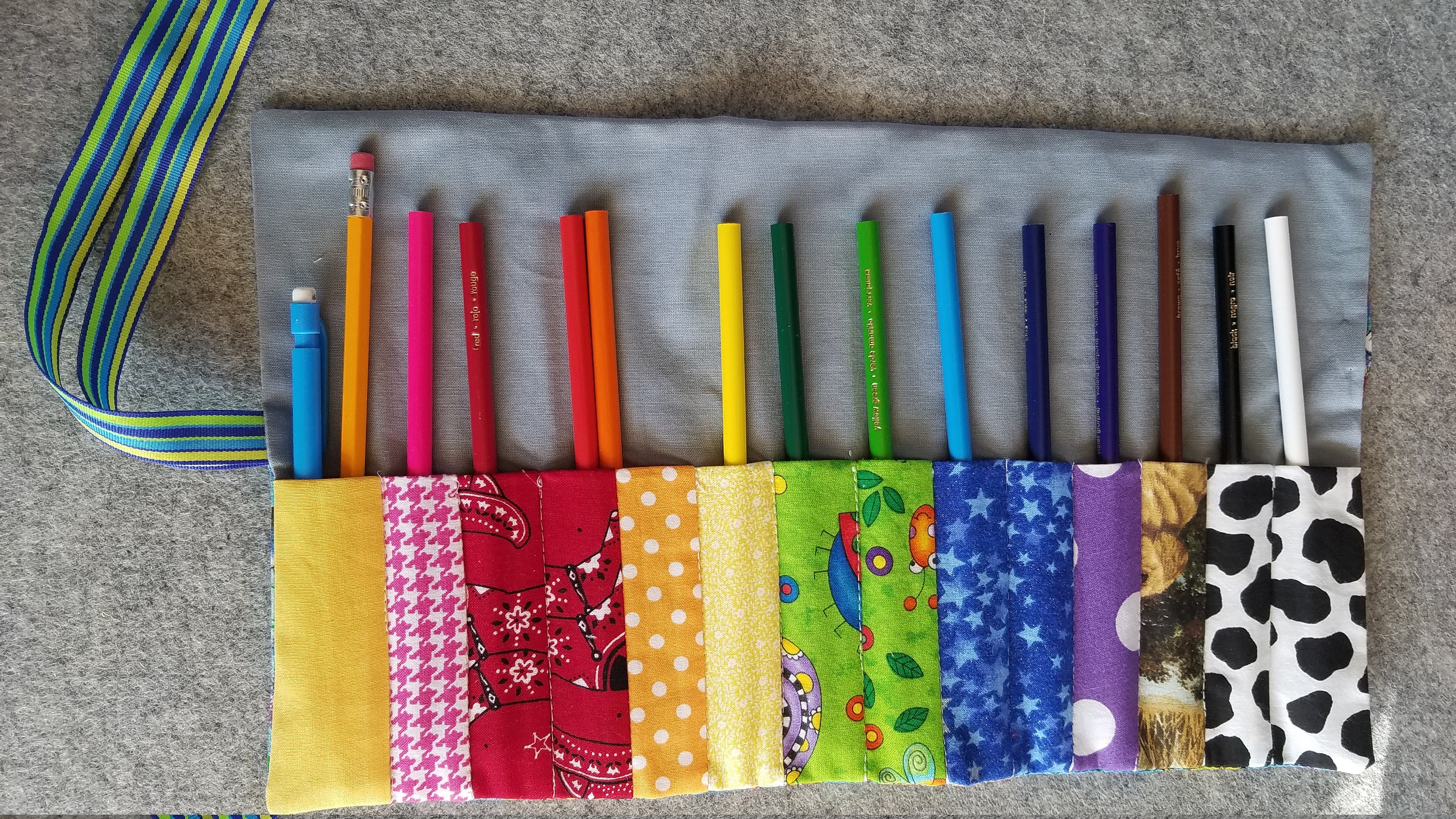 American flannel multicolor plaid small pencil case - Shop San