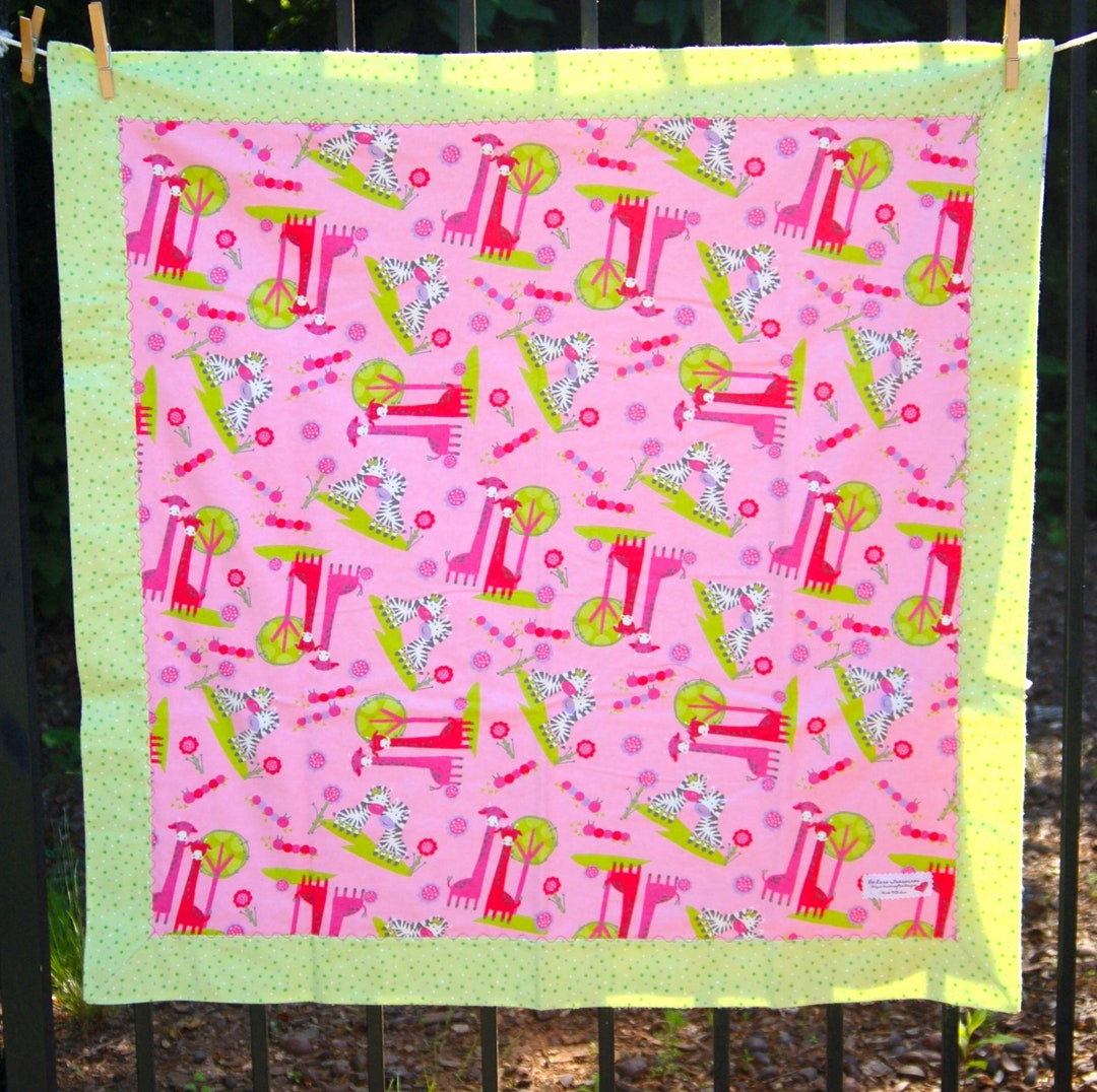 Jungle Baby Blanket, Flannel Baby Blanket, Toddler Blanket, Handmade