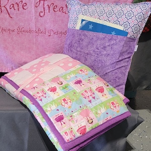Story Time Bundle, Toddler Quilt Blanket, Reading Pillow, Book Pocket Pillow, Bundle and Save, FREE SHIPPING
