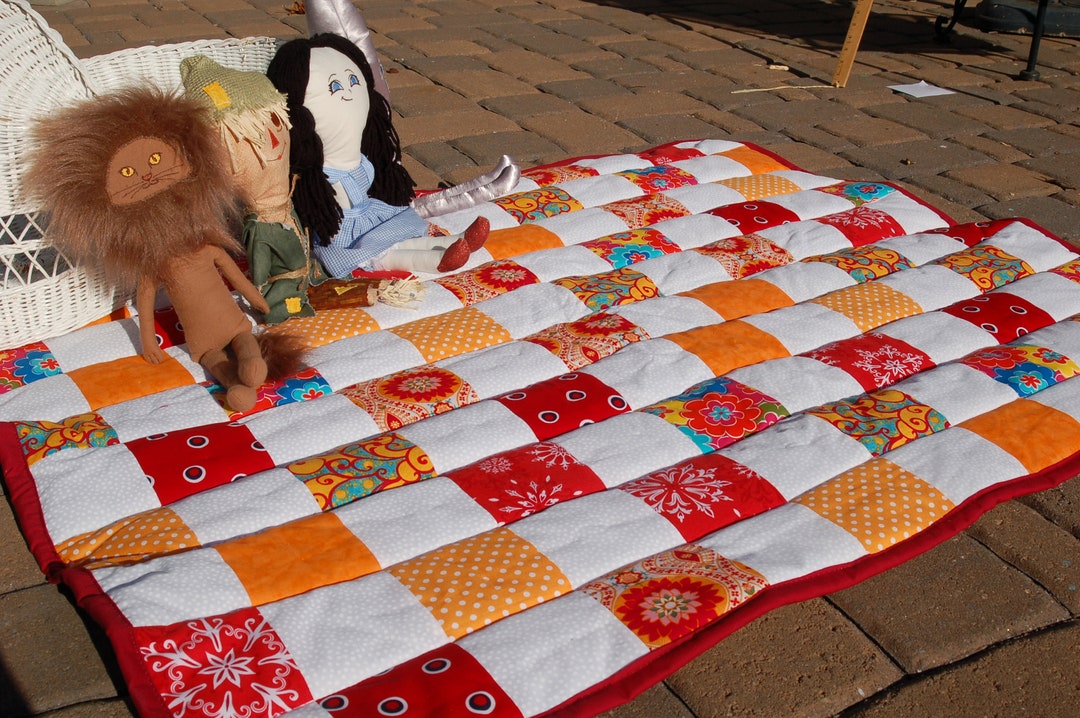 Handmade Scrappy Checkerboard Quilt, Toddler Comforter, Handmade Quilt ...