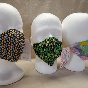 Face Mask Handmade, Face Mask Washable, Face Mask Reusable, Cotton Face Mask, Elastic Ear Loop, Fitted Face Mask, 3 Layer Face Mask
