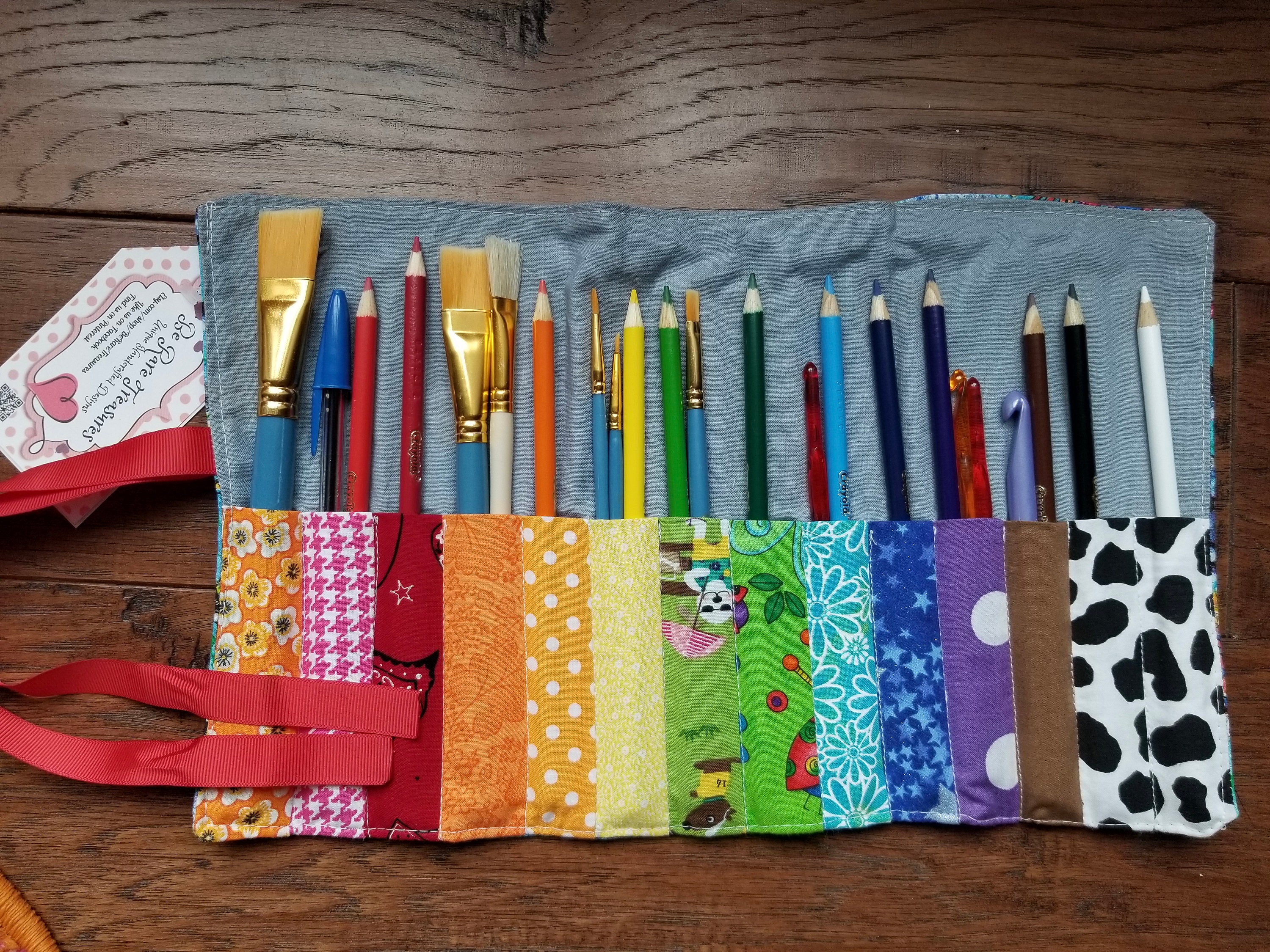 Custom Pencil Roll, Pencil Case, Pencil Wrap, Child Pencil Roll, Fabric Pencil  Case, Gift, Rainbow, Valentines, Easter, Birthday, Artist 