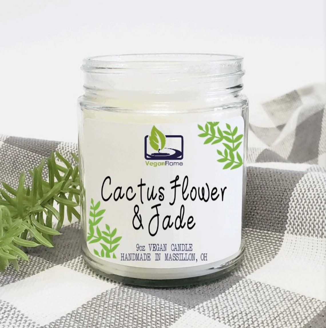 Cactus Flower and Jade Candle Vegan Candles Spring Botanical Etsy