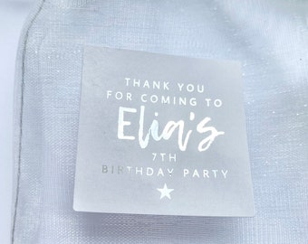 Luxury Foiled Party Favour Stickers: Personalised Thank You Stickers