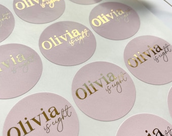 Elegant NAME and AGE BIRTHDAY Hand Foiled Stickers