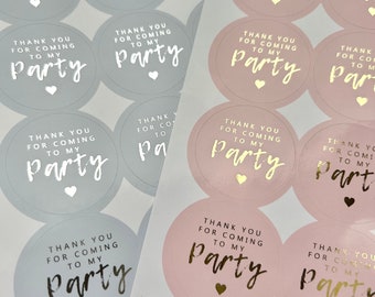 MERCI d'être venus à ma FÊTE Stickers cadeaux d'anniversaire déjoués à la main