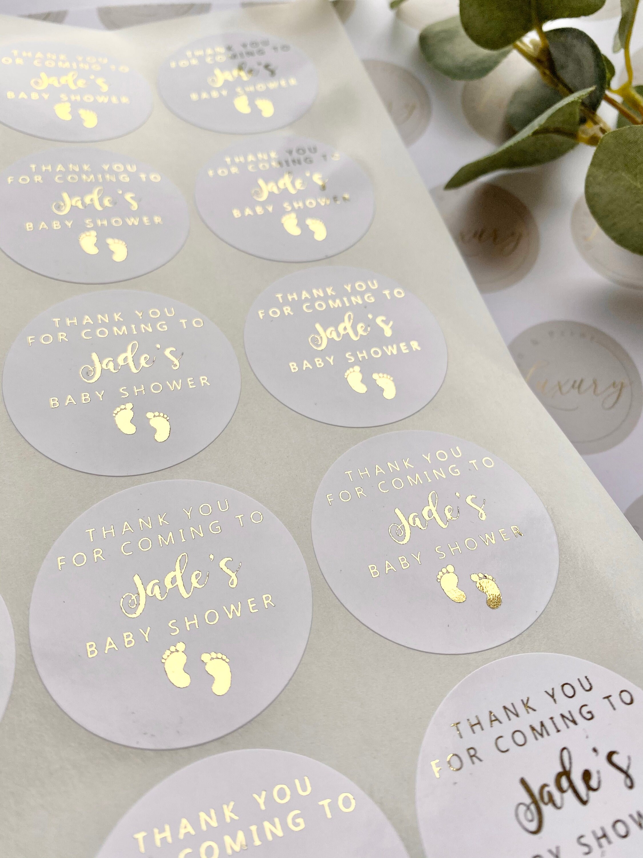 Createreedo Gold Sweet Thank You Stickers - Transparent Background, Black Font Gift Stickers