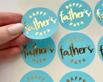 24 stickers de luxe incurvés pour la fête des pères, dorés