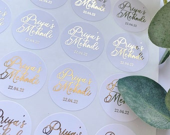Luxury Personalised Mehndi Foil Stickers
