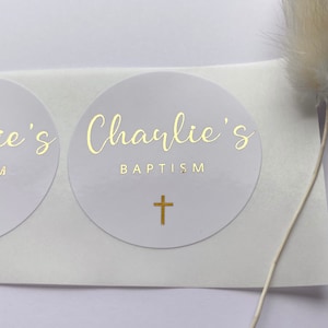 Baptism Name Foiled Stickers