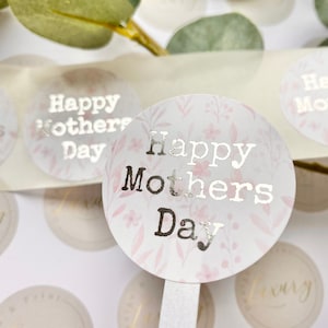Luxury Foiled Floral Background Happy Mothers Day Stickers bild 1