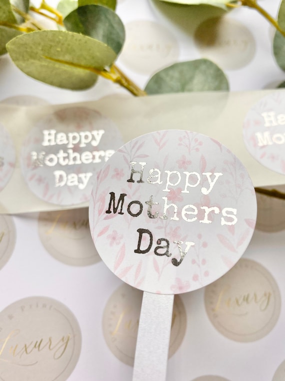 Luxury Foiled Floral Background Happy Mothers Day Stickers