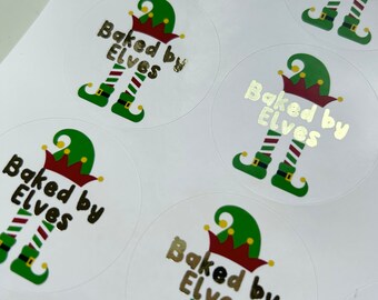 Baked By Elves Foiled Stickers