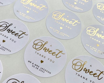 Stickers muraux Un doux remerciement avec nom et date personnalisés pour des cadeaux de mariage