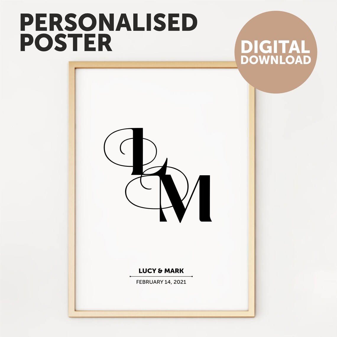 Personalized wedding day poster engagement poster Couple Etsy